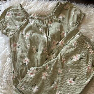 Carter's Olive Green Floral Girls Matching Set